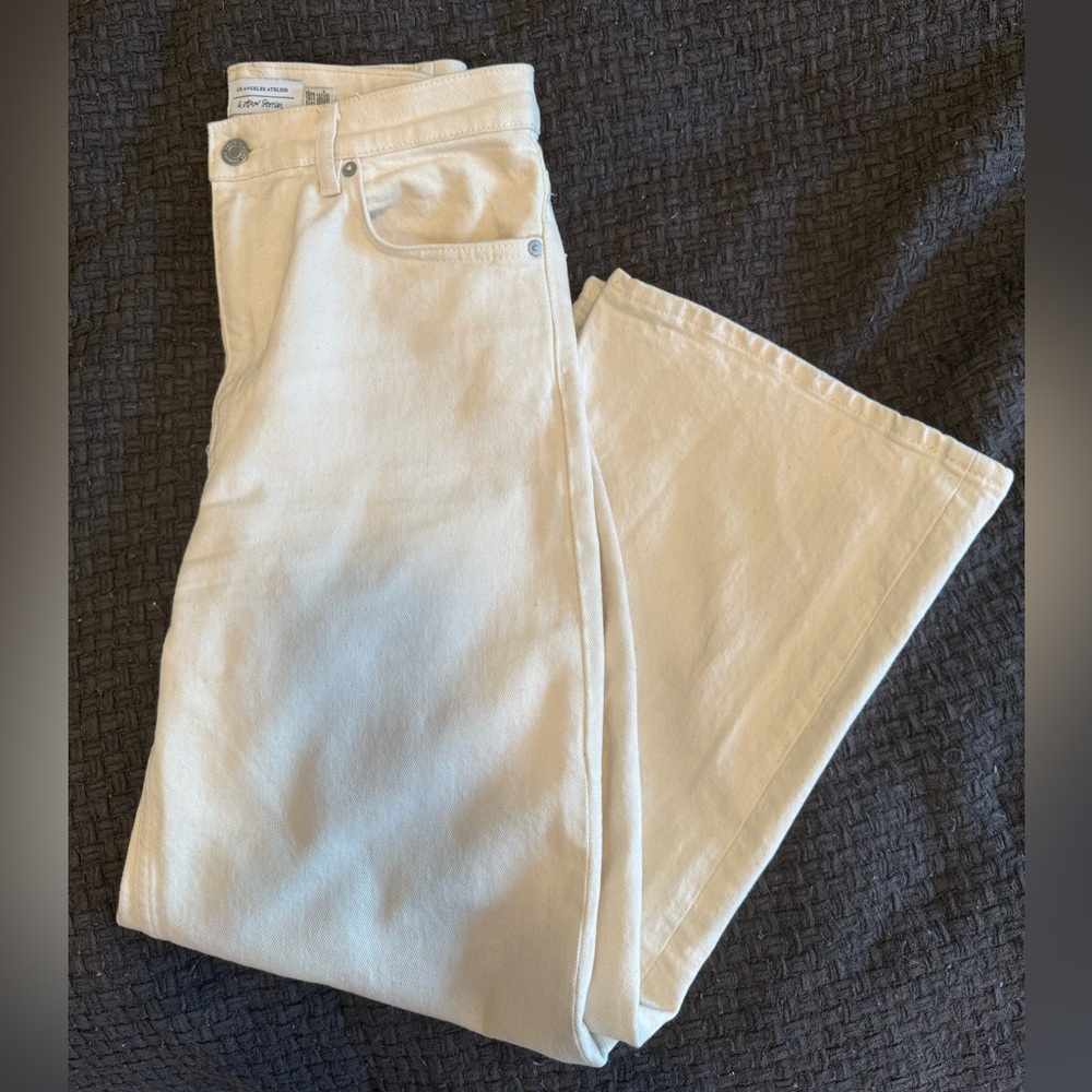 & Other Stories Cream Cropped Wide Leg Jeans - Picture 5 of 5